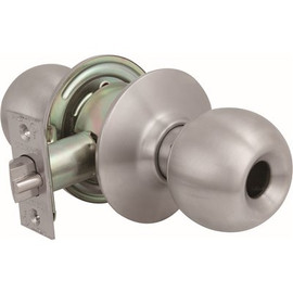 US Lock 2010 Series GR2 Entrance Ball Door Knob US32D Less Cylinder 2-3/8 in. Backset