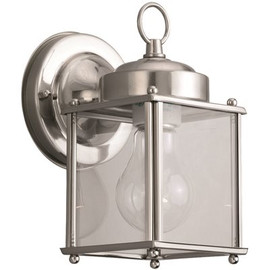 Generation Lighting New Castle 1-Light Antique Brushed Nickel Outdoor Wall Lantern Sconce