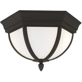 Generation Lighting Wynfield Black 2-Light Outdoor Flush Mount