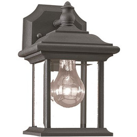 Generation Lighting Wynfield 1-Light Black Outdoor Wall Lantern Sconce