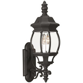 Generation Lighting Wynfield 2-Light Black Outdoor 23.5 in. Wall Lantern Sconce