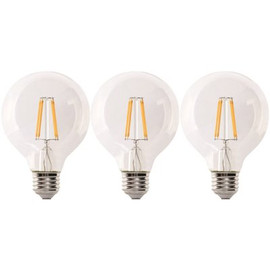 Feit Electric 60-Watt Equivalent G25 Dimmable Filament ENERGY STAR Clear Glass LED Light Bulb, Daylight (3-Pack)