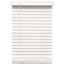 Designer's Touch White Cordless Room Darkening 2 in. Faux Wood Blind for Window - 59 in. W x 48 in. L