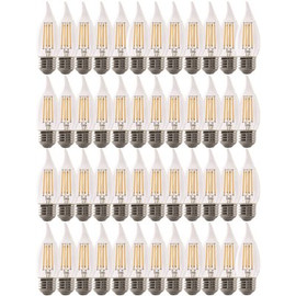 60-Watt Equivalent BA10 Medium E26 Base Dimmable Filament CEC 90 CRI Clear Glass LED Light Bulb Soft White (48-Pack) 60-Watt Equivalent BA10 Medium E26 Base Dimmable Filament CEC 90 CRI Clear Glass LED Light Bulb Soft White (48-Pack)