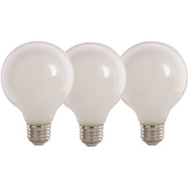 40-Watt Equivalent G25 E26 Dimmable Filament CEC 90 CRI E-STAR White Glass LED Light Bulb, Soft White 2700K (3-Pack)
