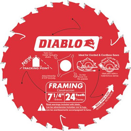DIABLO Tracking Point 7-1/4 in. x 24-Tooth Framing Circular Saw Blade