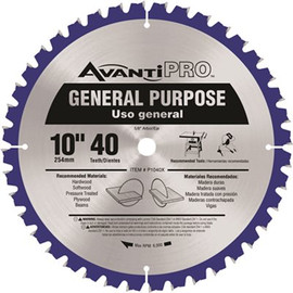 Avanti Pro 10 in. x 40-Tooth General Purpose Circular Saw Blade