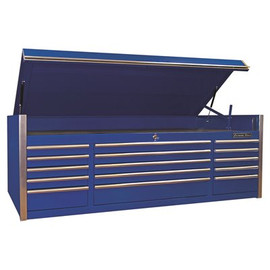 Extreme Tools EX Professional Series 72 in. 15-Drawer Triple Bank Top Chest in Blue