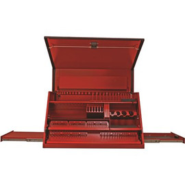 Extreme Tools 41 in. 3-Drawer Deluxe Portable Workstation Top Chest with Computer Drawer and Pull-Out Shelf in Textured Red