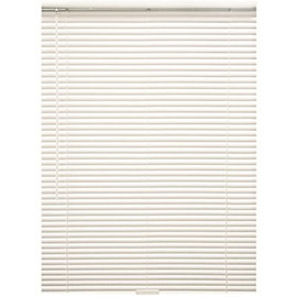 Designer's Touch Alabaster Cordless Room Darkening 1 in. Vinyl Mini Blind for Window or Door - 43 in. W x 64 in. L