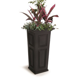 Mayne Nantucket 32 in. Tall Self-Watering Black Polyethylene Planter