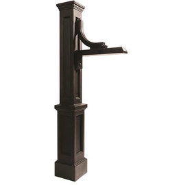 Mayne Woodhaven 56 in. Tall Black Polyethylene Address Sign Post