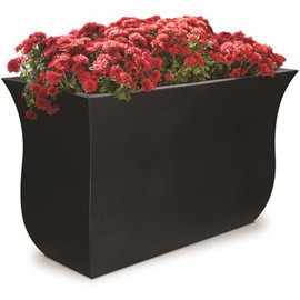 Mayne Valencia 36 in. x 16 in. x 22 in. Black Long Polyethylene Planter