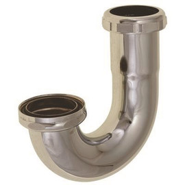 Premier 1-1/2 in. Brass 45-Degree J-Bend Elbow 22-Gauge with Captured Nut Chrome