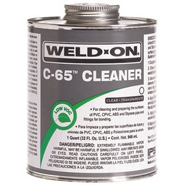 Weld-On C-65 PVC/CPVC/ABS/Styrene Cleaner, Clear, Low VOC, 1 Pint (16 Fl. Oz.)