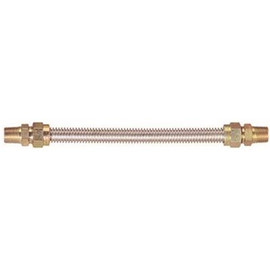 Watts Stainless Steel Gas Appliance Connector, 5/8 in. OD, 1/2 in. ID, 1/2 in. MNPT x 1/2 in. FNPT, 36 in. L