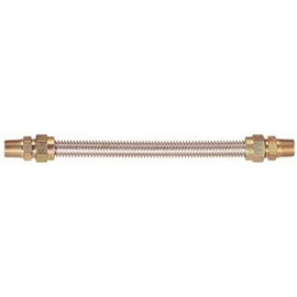 Watts Stainless Steel Gas Appliance Connector, 5/8 in. OD, 1/2 in. ID, 1/2 in. MNPT x 1/2 in. FNPT, 48 in. L