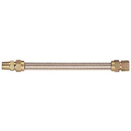 Watts Stainless Steel Gas Appliance Connector, 5/8 in. OD, 1/2 in. ID, 1/2 in. MNPT x 1/2 in. FNPT, 60 in. L