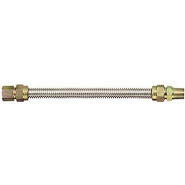 Watts Stainless Steel Gas Appliance Connector, 3/8 in. OD, 1/4 in. ID, 3/8 in. MNPT x 1/2 in. FNPT, 48 in. L