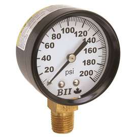 Boshart Industries PRESSURE GAUGE 0 TO 200 PSI, 2 IN. FACE, LEAD FREE