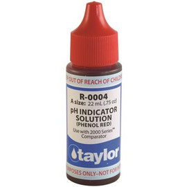 Taylor 0.75 oz. Bottle Test Kit Replacement Reagent Refill Bottles Phenolic Red Reagent