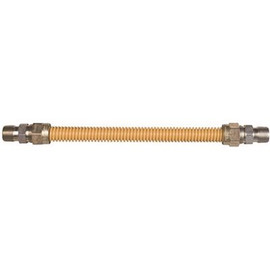 Watts Gas Connector, Coated Stainless Steel, 1/2 in., 1/2 in. MIP x 1/2 in. MIP x 36 in.