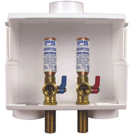 Water-Tite DU-All 1/2 in. PEX Dual-Drain Washing Machine Outlet Box with Hammer Arrestors