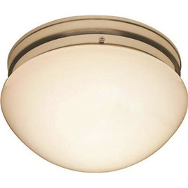 Royal Cove 9.125 in. 2-Light Brushed Nickel Ceiling Flush Mount with White Opal Glass