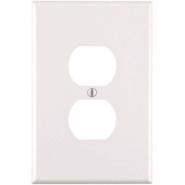 Leviton 1-Gang Jumbo Duplex Outlet Wall Plate, White