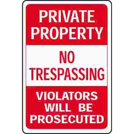 HY-KO 18 in. x 12 in. Aluminum Private Property No Trespassing Sign