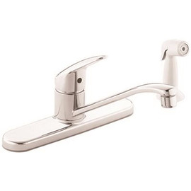 CLEVELAND FAUCET GROUP Single-Handle Kitchen Faucet Lever Handle Lead Free in Chrome with Spray