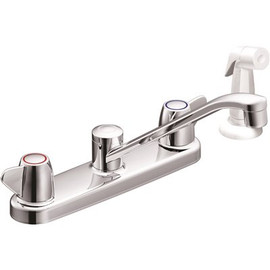 CLEVELAND FAUCET GROUP Cornerstone 2-Handle Side Sprayer Kitchen Faucet in Chrome