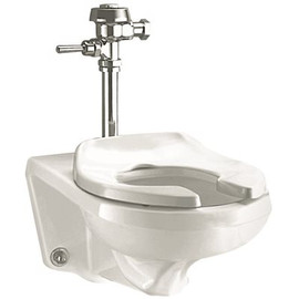 American Standard Afwall Top Spud 1.6 GPF Single Flush Elongated Flush Valve Toilet Bowl Only in White