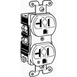 Leviton 15 Amp 125-Volt 2-Pole Hospital Grade Duplex Outlet Straight Blade, Ivory