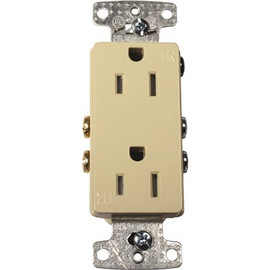 HUBBELL WIRING 15 Amp Tamper Proof Self-Grounding Decorator Receptacle, White