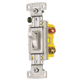 HUBBELL WIRING 15 Amp 120-Volt 3-Way Toggle Switch, White