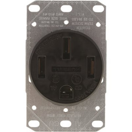 HUBBELL WIRING 50 Amp 3-Pole 4-Wire Range and Dryer Receptacle, Black