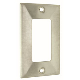 HUBBELL WIRING 1-Gang GFCI Wall Plate, Stainless Steel