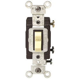 Leviton 20 Amp Commercial Grade Single-Pole Toggle Switch, Ivory