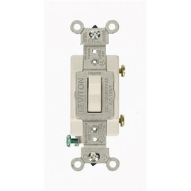 Leviton 20 Amp Commercial Grade Single-Pole Toggle Switch, White
