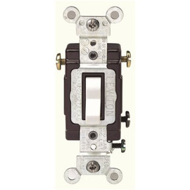 Leviton 20 Amp 120-Volt/277-Volt 3-Way Commercial Grade AC Quiet Toggle Switch with White