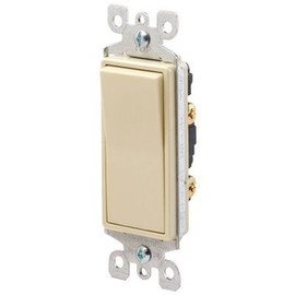 Leviton 15 Amp Decora Grounding Rocker Light Switch with Quickwire, Ivory