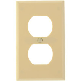 Leviton 1-Gang Duplex Outlet Wall Plate, Ivory