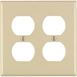 Leviton 2-Gang Duplex Outlet Wall Plate, Ivory