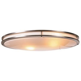 Monument 2-Light 32-Watt T9 Brushed Nickel Oval Flushmount