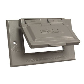 BELL N3R Gray 1-Gang Horizontal GFCI  Device Mount Wall Outlet Cover Plate for Outdoor Electrical Box