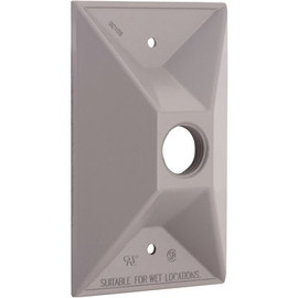 BELL Gray 1-Gang Weatherproof Cluster Cover with One 1/2 in. Threaded Outlet