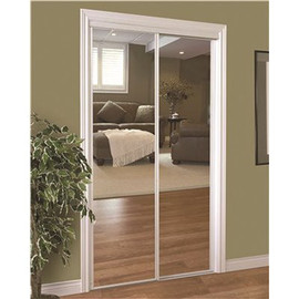 HOME DECOR INNOVATIONS 230 SERIES FRAMED MIRROR BYPASS DOOR, WHITE, 60X96 IN.