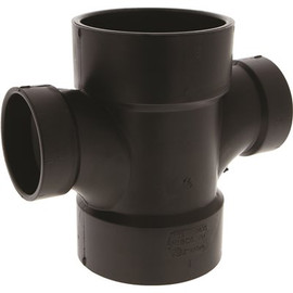 NIBCO 3 in. x 3 in. x 2 in. x 2 in. ABS DWV All Hub Double Sanitary Tee