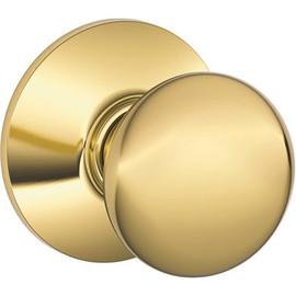 Schlage Plymouth Series Bright Brass Passage Hall/Closet Door Knob